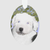 Oud Engels Sheepdog Puppy Painting - Dog Art Ornament (voorkant)