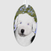 Oud Engels Sheepdog Puppy Painting - Dog Art Ornament (voorkant)