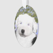 Oud Engels Sheepdog Puppy Painting - Dog Art Ornament (voorkant)