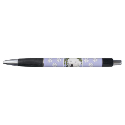 Oud Engels Sheepdog Puppy Painting - Dog Art Pen (Voorkant)