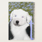 Oud Engels Sheepdog Puppy Painting - Dog Art Planner (Achterkant)