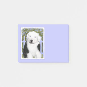 Oud Engels Sheepdog Puppy Painting - Dog Art Post-it® Notes
