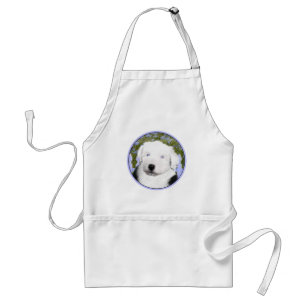 Oud Engels Sheepdog Puppy Painting - Dog Art Standaard Schort