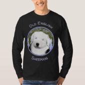 Oud Engels Sheepdog Puppy Painting - Dog Art T-shirt (Voorkant)