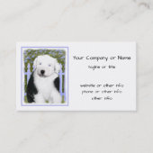 Oud Engels Sheepdog Puppy Painting - Dog Art Visitekaartje (Voorkant)