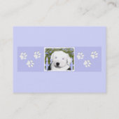 Oud Engels Sheepdog Puppy Painting - Dog Art Visitekaartje (Achterkant)