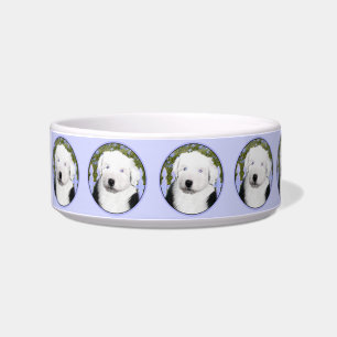 Oud Engels Sheepdog Puppy Painting - Dog Art Voerbakje
