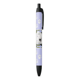 Oud Engels Sheepdog Puppy Painting - Dog Art Zwarte Inkt Pen