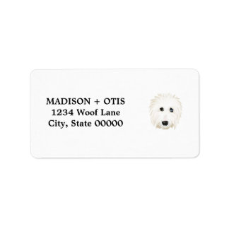 Oud Engels Sheepdog retour adres labels