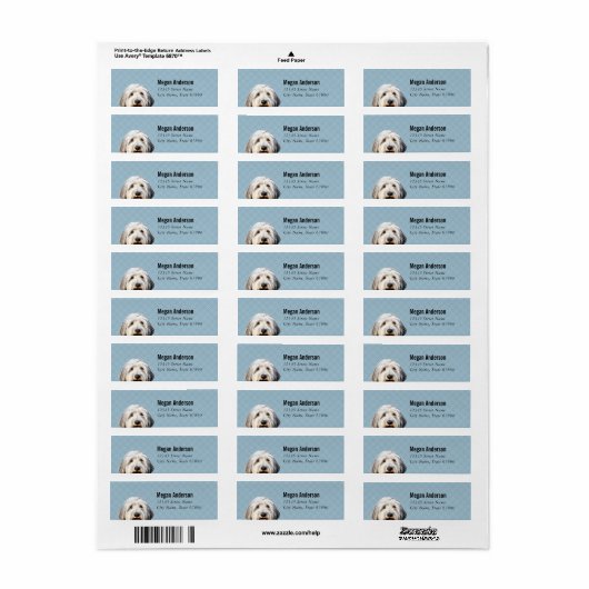 Oud Engels Sheepdog retour adres labels (Full Sheet)