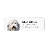 Oud Engels Sheepdog retour adres labels (Voorkant)