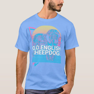 Oud Engels Sheepdog Retro T-shirt