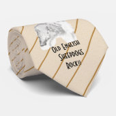 Oud Engels Sheepdog Rock - bedrukt Stropdas aan be (Opgerold)