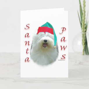 Oud Engels Sheepdog Santa Paws Feestdagen Kaart