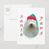 Oud Engels Sheepdog Santa Paws Feestdagenkaart (Voorkant / Achterkant)