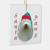 Oud Engels Sheepdog Santa Paws Keramisch Ornament (Rechts)