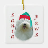 Oud Engels Sheepdog Santa Paws Keramisch Ornament (Voorkant)