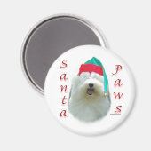 Oud Engels Sheepdog Santa Paws Magneet (Voorkant / Achterkant)