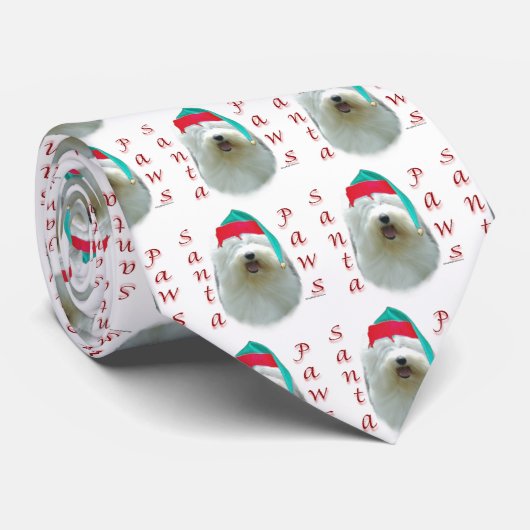 Oud Engels Sheepdog Santa Paws Stropdas (Opgerold)