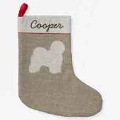 Oud Engels Sheepdog Silhouette Hondenras Holiday Kleine Kerstsok (Voorkant)