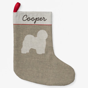 Oud Engels Sheepdog Silhouette Hondenras Holiday Kleine Kerstsok