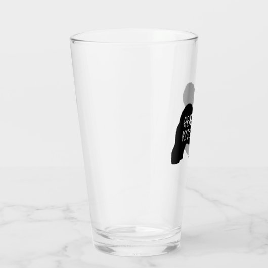 Oud Engels Sheepdog Silhouette Personalized Dog Glas (Rechts)