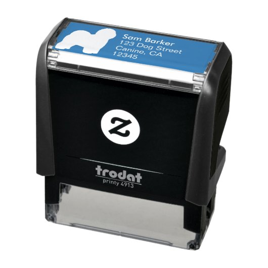 Oud Engels Sheepdog Silhouette retouradres Zelfinktende Stempel (Product)