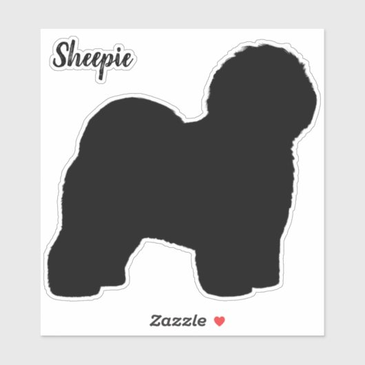 Oud Engels Sheepdog Silhouette Vinyl Sticker (Vel)