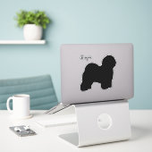 Oud Engels Sheepdog Silhouette Vinyl Sticker (Laptop op bureau)