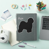 Oud Engels Sheepdog Silhouette Vinyl Sticker (iPad Cover)