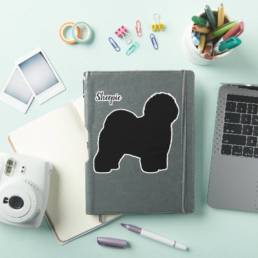 Oud Engels Sheepdog Silhouette Vinyl Sticker (iPad Cover)