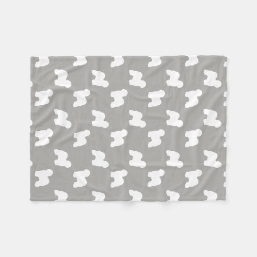 Oud Engels Sheepdog Silhouettes Sheepie Dogs Fleece Deken (Voorkant (Horizontaal))