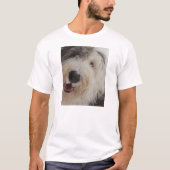 Oud Engels Sheepdog - Snow Face T-Shirt (Voorkant)
