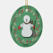 Oud Engels Sheepdog Snowman Ornament (Rechts)