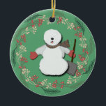 Oud Engels Sheepdog Snowman Ornament<br><div class="desc">Sweet Old English Sheepdogs en deze tweeledige versiering</div>