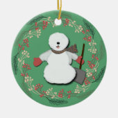Oud Engels Sheepdog Snowman Ornament (Voorkant)