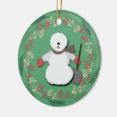 Oud Engels Sheepdog Snowman Ornament (Links)