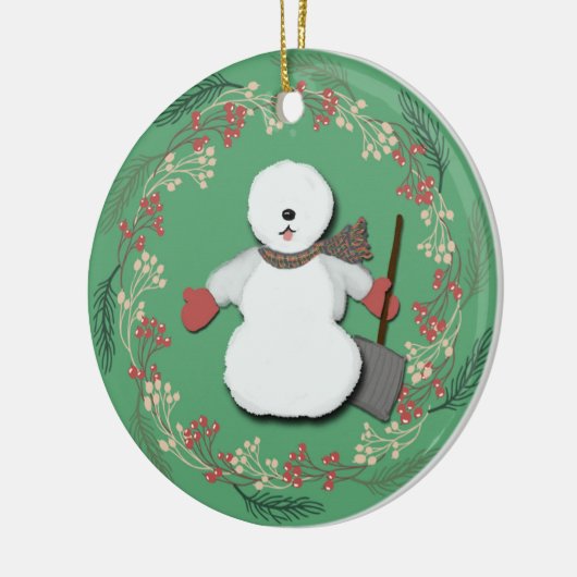 Oud Engels Sheepdog Snowman Ornament (Links)