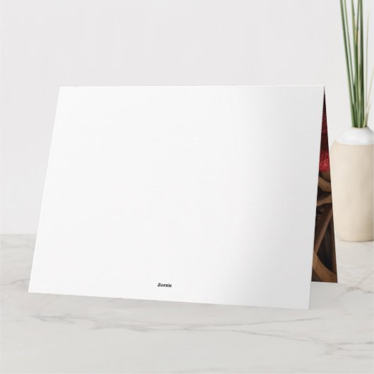 Oud Engels Sheepdog Snowy Sleigh Kerst Decor Kaart (Achterkant)