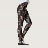 Oud Engels Sheepdog Snowy Sleigh Kerst Decor Leggings (Rechts)