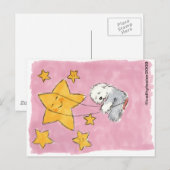 Oud Engels Sheepdog Star Briefkaart (Voorkant / Achterkant)