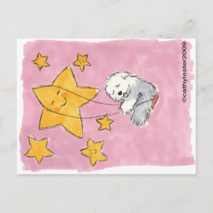 Oud Engels Sheepdog Star Briefkaart