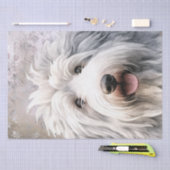 Oud Engels Sheepdog Tissuepapier (Craft)
