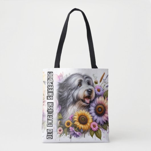 Oud Engels Sheepdog Tote Bag (Voorkant)
