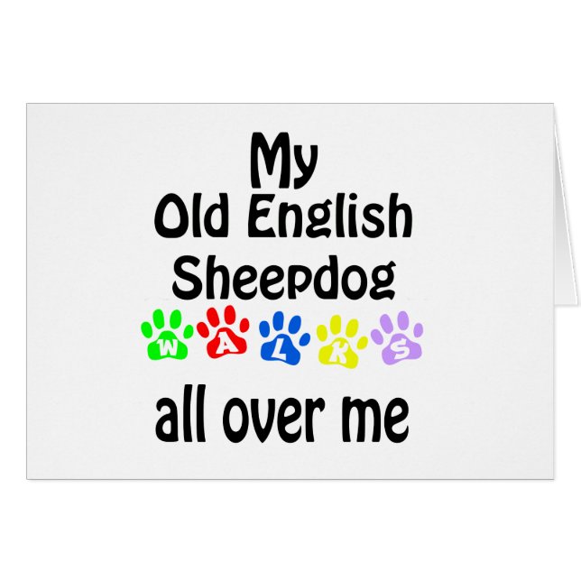 Oud Engels Sheepdog wandelingen ontwerp (Voorkant Horizontaal)