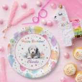 Oud Engels Sheepdog Waterverf Papier Bord (Feest)