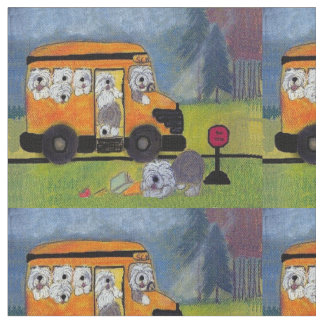 Oud Engels Sheepdog Wigglebottom Bus Stof