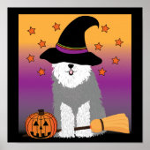 Oud Engels Sheepdog Witch Poster (Voorkant)