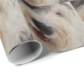 Oud Engels Sheepdog Wrapping Paper - Snow Face Cadeaupapier (Rol Hoek)