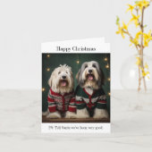 Oud Engels Sheepdogs Kerst Kaart (Gele Bloem)